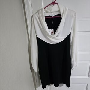 New Katherine Barclay Black And White Dress Size 10